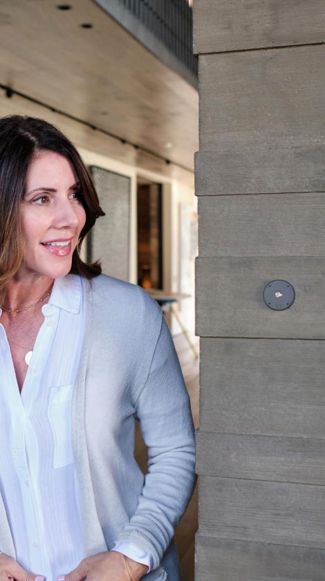 Woman speaking to a JoshAI reciever